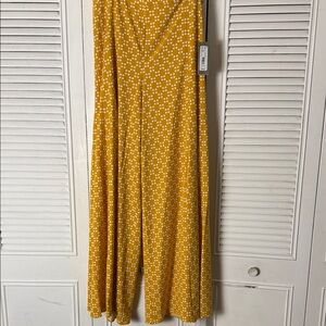 New York & Company Yellow Floral Maxi Skirt